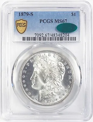 1879-S $1.00 Morgan Dollar - PCGS Graded MS67 (CAC - Green) - Bright White • $1375