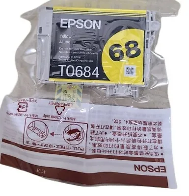Epson 68 Ink Cartridge Yellow T0684 New In Shrink No Box 2006 Likely Expired • $6.20