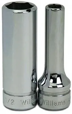 3/8  Drive Deep Sockets 6 Point Metric High-Polished Chrome Finish Williams • $12.11