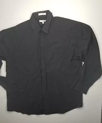 Elliott Shirt Mens Size Xl Button Down 17- 17 1/2 Long Sleeve Black • $11.64