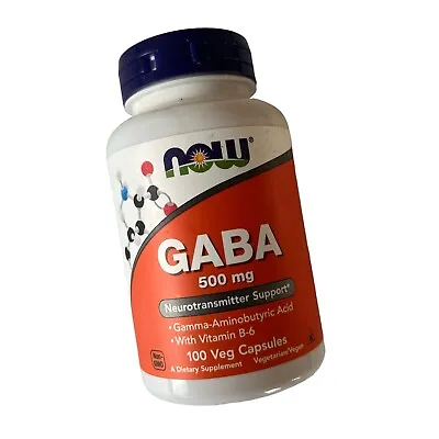Now Foods GABA 500 Mg 100 Veg Capsules Exp 10/2027 • $15.97