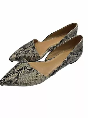 J.Crew Zoe D’Orsay Snake Embossed Flats Size 6 1/2 • $32