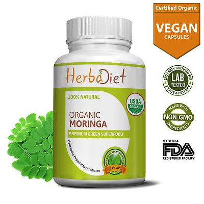 £1.31 • Buy ORGANIC Moringa Oleifera Leaf Capsules Vitamin C Rich Superfood Multi Vitamins