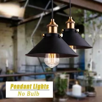 Retro Metal Pendant Lampshade Vintage Light Shade Easy Fit Industrial E27 AU • $26.04