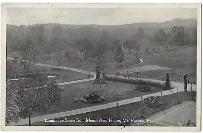 Mt Pocono PA Garden Landscape From Mount Airy House 1918 • $4.15