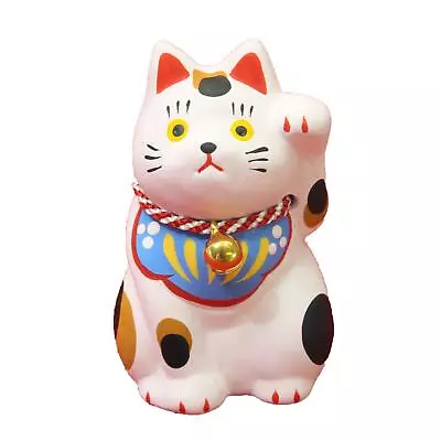 NEW Japanese Manekineko Left Hand White 7cm Pottery Lucky Charm From Japan • £53.29