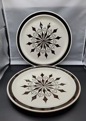 Vintage Royal China Majestic Ironstone 2 Dinner Plates 10.5  MCM Atomic • $18