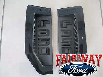 $267.95 • Buy 17 Thru 22 Super Duty F-350 Lariat Sport Package Black Fender Emblems Pair Of 2