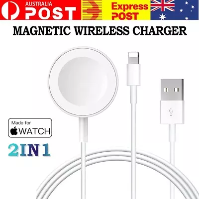 $9.89 • Buy For Apple Watch Magnetic Charger Cable Ultra IWatch IPhone 8 7 6 5 4 3 2 1 2in1
