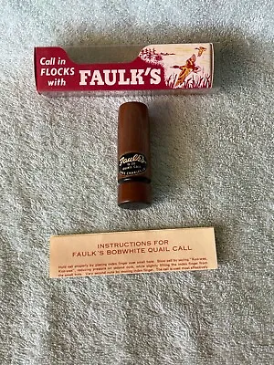 Vintage Faulk's Quail Wooden Call Q-20 In Original Box W Instructions Game Call • $29.99