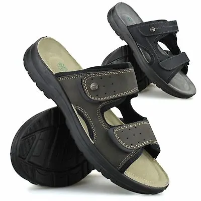 Mens Slip On Wide Fit Memory Foam Walking Summer Beach Sandals Mules Shoes Size • £16.98