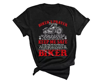 Biker's Prayer Vintage Motorcycle Biker Biking Motorcycling T-Shirt • $15.99