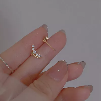 £4.29 • Buy 925 Sterling Silver Plated Stud Earrings Crystal Heart Pearl Dangle Drop Jewelry