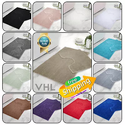 Shiny Sparkling Bath Mat Pedestal Set Non Slip Rugs Bathroom Toilet 2 Pcs Rug UK • £8.29