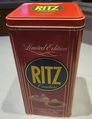 VINTAGE LIMITED EDITION RITZ CRACKERS Rectangle RED METAL TIN AND LID 1986 • $15.49