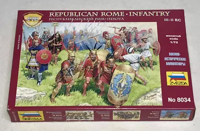 ZVEZDA 8034 : Republican Rome Infantry III - II B.C. Figure Scale 1:72 Model Kit • £16.95