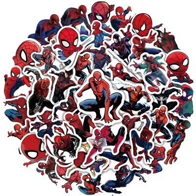 UK MARVEL Stickers Hydro Flask 50 Pcs Spiderman Cartoon Phone Laptop Sticker NEW • £4.66