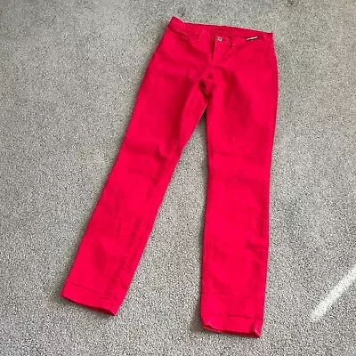 J Brand Shock Pink Slim Straight Leg Jeans Spring Fun Color Size 26 • $14.21