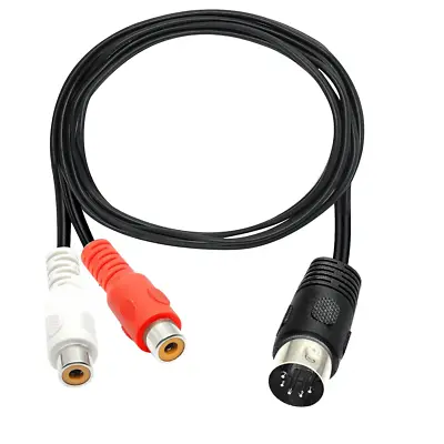 5-PIN Din To 2 X RCA Phono Sockets Audio Adaptor Lead 1.2M Cable • £4.99