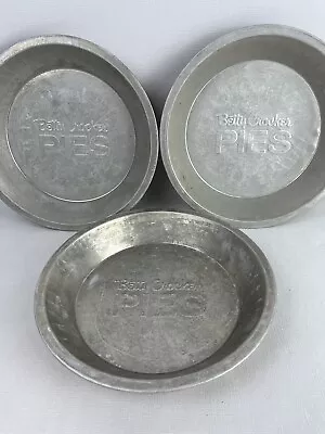 LOT OF 3 Betty Crocker Vintage 9 In  Pie Plate Pan Tin Aluminum Rolled Edge • $30