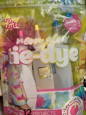 Just My Style Neon Glow Tie-Dye Kit 12 Projects Scrunchie Bonus Free Post • £7