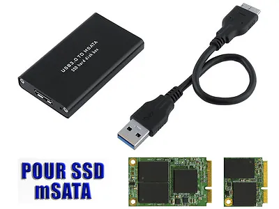 Boitier MSATA Vers USB3 - Pour SSD Mini PCIe De Type MSATA 52 PIN- USB 3.0 • $17.84