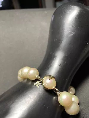 Majorica Pearl Bracelet 12 Mm Artistically Designed 14k Catch • $99.99