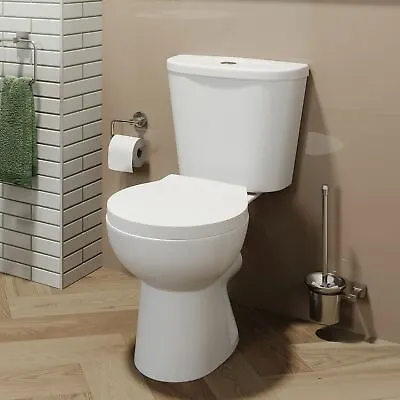 £113.97 • Buy Close Coupled Toilet Ceramic Toilet WC Bathroom Pan Cistern & Soft Close Seat