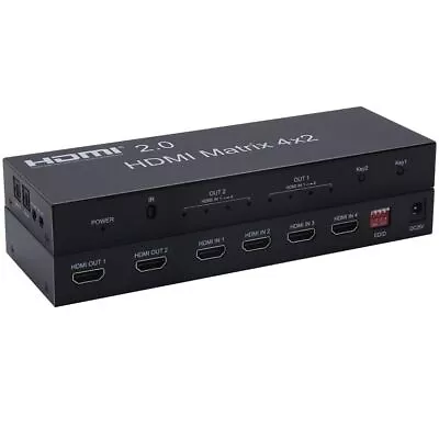 4K HDMI 2.0 Matrix 4X2 HDMI Matrix With Audio HDMI 2X2 Matrix HDMI Matrix Switch • $15.99