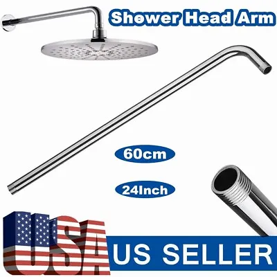 $12.59 • Buy 52cm (20inch) Rain Shower Head Stainless Steel Wall Mounted Extension Arm Pipe