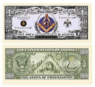 Freemason Masonic Million Dollar Bill - Pack Of 100  • $24.95