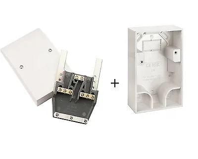 Dual Cooker Appliance Cable Outlet Plate PRW217 And Surface Pattress Box PRW218 • £18.99