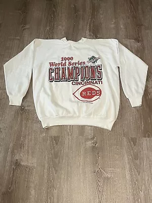 Vtg Velva Sheen 1990 CINCINNATI REDS World Series Champions Sweat Shirt XL. MLB • $24.99