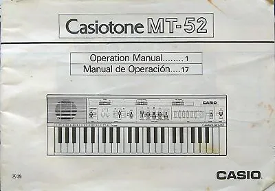 Casio MT-52 Casiotone Keyboard Original User's Operating Owner's Manual MT52 • $37.52