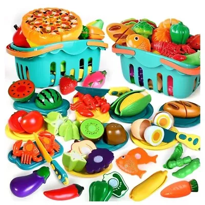 100 Pcs Play Food Set For Kids Kitchen Pretend Food Toy For Toddlers Age 3+ • $22.97