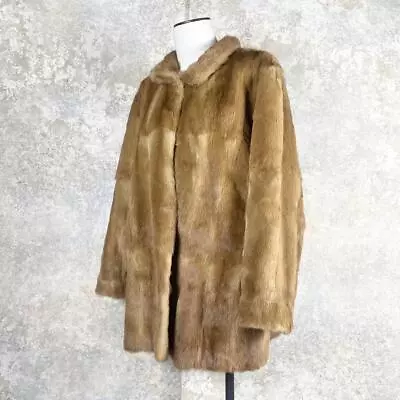 SAGA MINK Royal Mink Fur Coat Brown Size L From Japan • $207.47