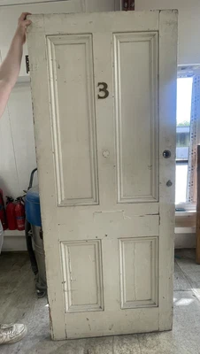 £85 • Buy Reclaimed Victorian Solid 4 Panel Front Door