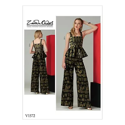 Vogue Designer Pants & Top Zandra Rhodes # V1572 Sz. 6-14 Easy Skill Level  • $15.99
