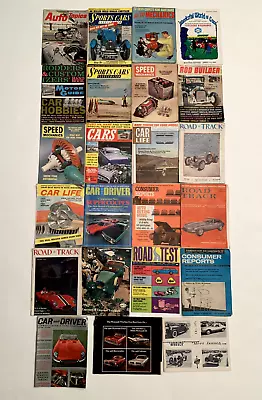 Lot Of 23 Assorted Vintage Car Magazines 1950's-1970's Car Life Sports Cars Etc. • $3.99
