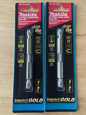 MAKITA Impact Gold #2 Philips Power Bit - Double-Ended - B-39615  **Set Of 2** • $22