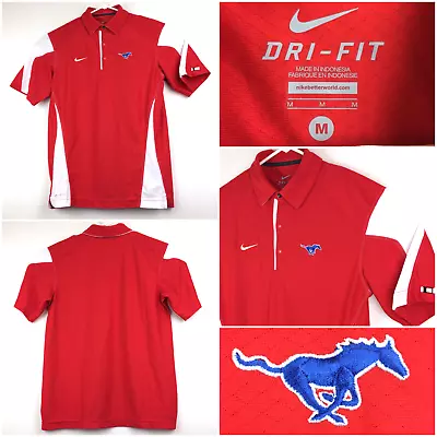 Nike Dri-Fit Mens Medium (40in Chest) Red Embroidered Ford Mustang S/S Golf Polo • $21.44