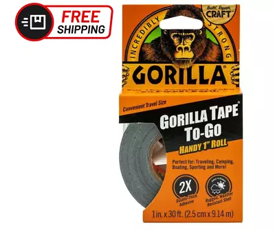 Gorilla Black Duct Tape To-go 1 In X 30 Ft Single Roll • $5.89
