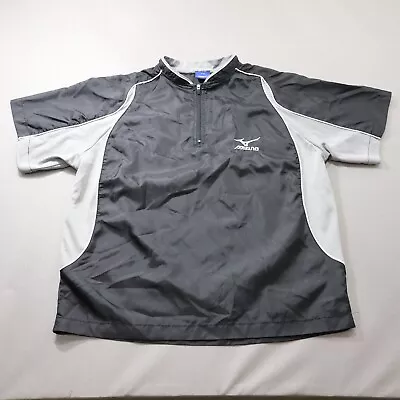 Mizuno 1/4 Zip Athletic Shirt Youth Medium YM Black Racing Baseball Windbreaker  • $14.70