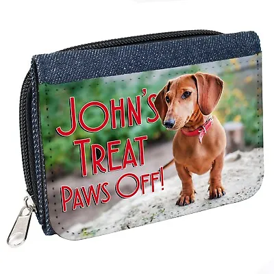 Personalised Ladies Purse Dachshund Denim Coin Wallet Dog Birthday Gift KS162 • £12.95