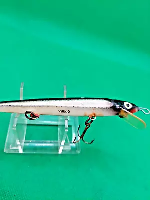 Old Vintage Lure Heddon WOODEN CORBA LURE IN SILVER SCALE AND BLACK. • $2.99