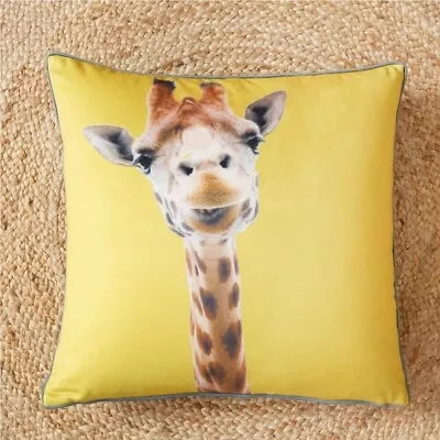 £12 • Buy Catherine Lansdfield Giraffe Cushion Cover , Velour  55cm X 55cm WAS £18 NOW £12