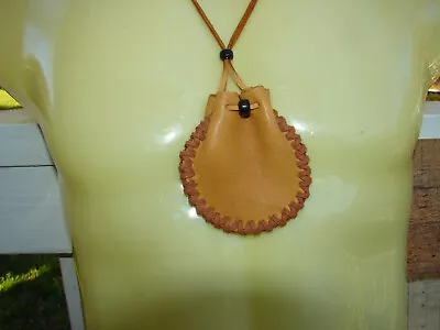 Deerskin Leather Necklace Pouch Shaman Medicine Bag Tribal Pouch  3  X 2.5  • $18.99