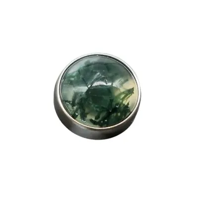 Moss Agate Stone Titanium Microdermal Dermal Piercing Top  • $16.99