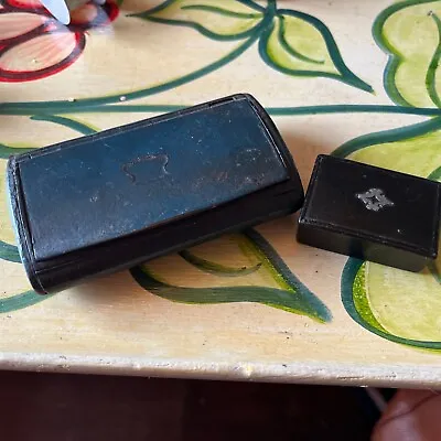 Two Vintage Snuff Boxes Unusual. Horn? Wood? • £25