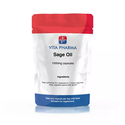 Sage Oil 1000mg Capsules VITAPHARMA • £7.99